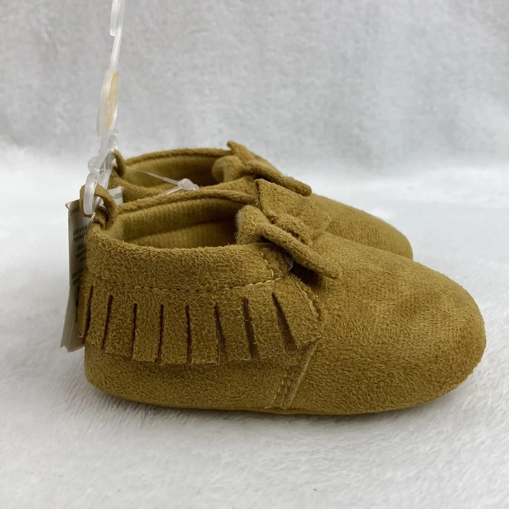 Gerber Tan Baby Moccasins with Bow NWT 3-6 mos